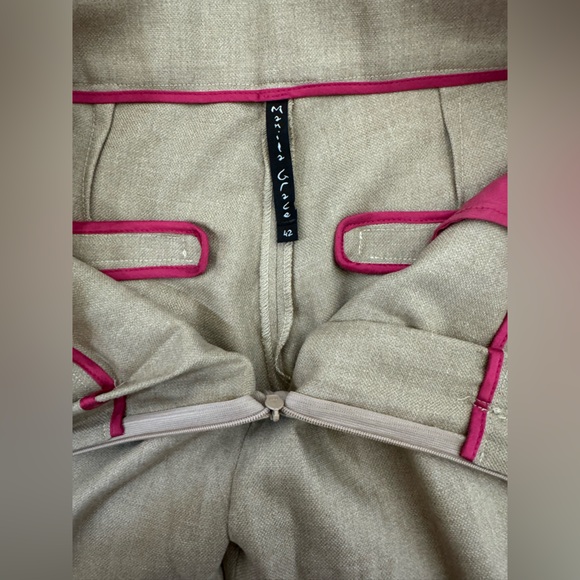 Manila Grace Women’s Tan Pants with Tulip Ankle Size 42 NWOT Wool / Viscose - Picture 8 of 11